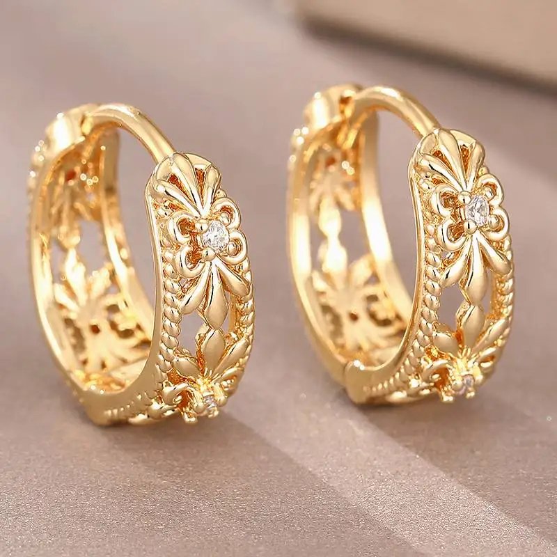 Elegant Flower Ring Earrings