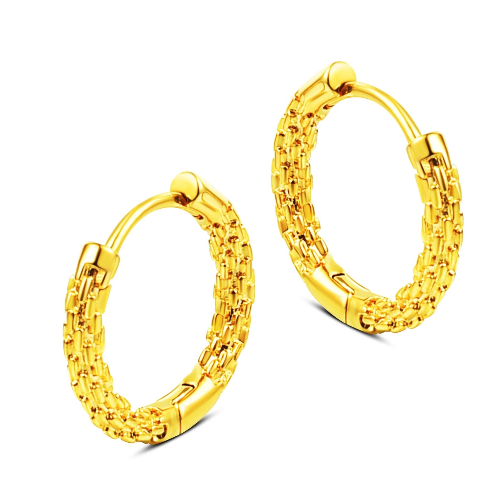 GOLD BRAIDED -STYLE HUGGIE EARRINGS