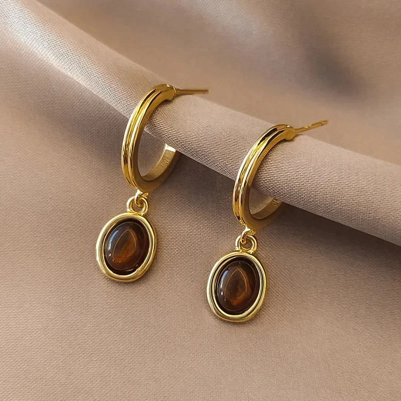 Hanging Stone Earrings