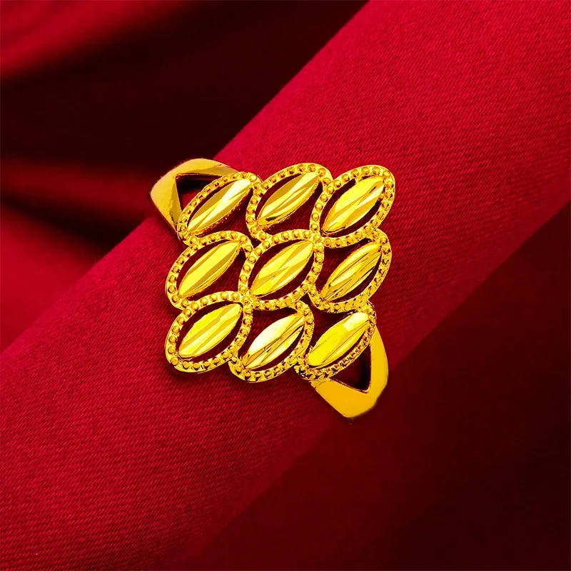 Gilded Oval Blossom Ring