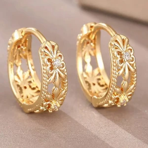 Elegant Flower Ring Earrings