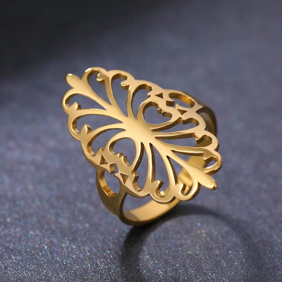 Stainless Steel Rings Elegant Vintage Bohemian Luxury Gold