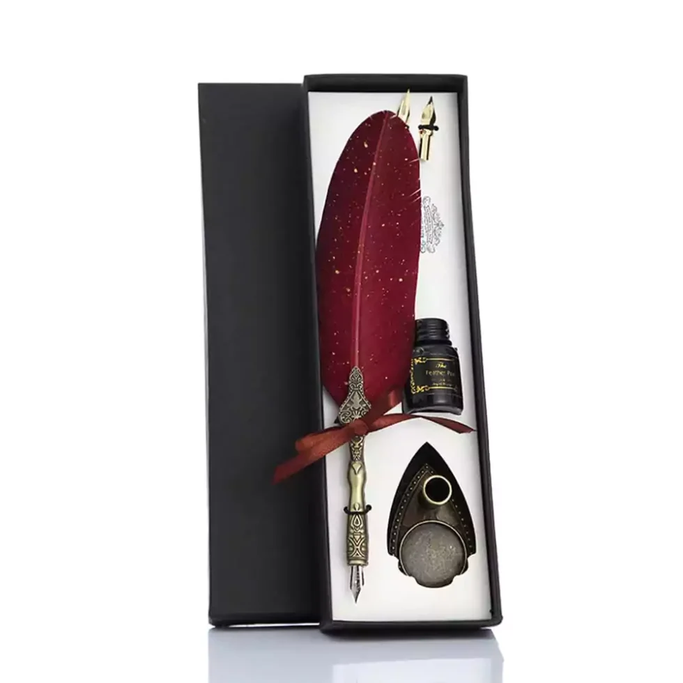1 Set Classic Texture Practical Calligraphy Feather Dip Pen